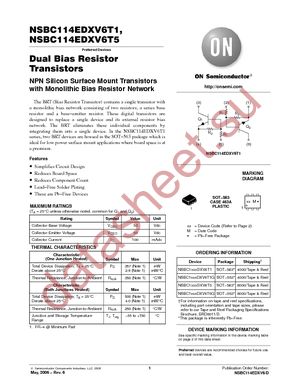 NSBC114TDXV6T5G datasheet  